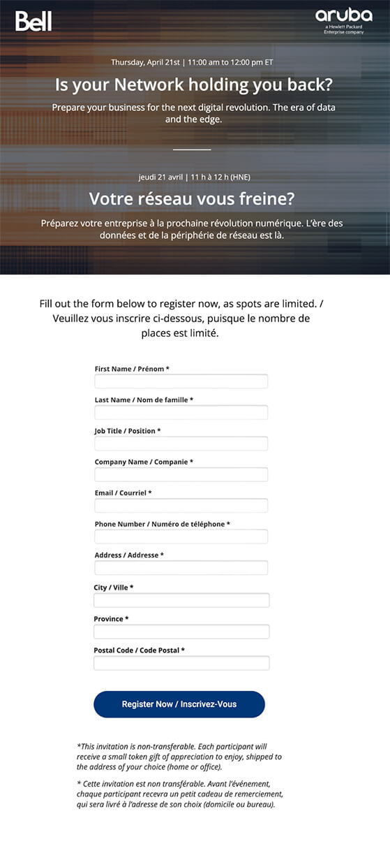 Build an efficient registration page with a short form
